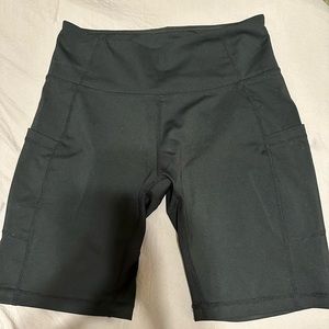 Black Bike Shorts with Side Pocket